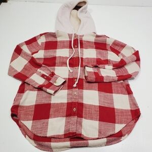 American Eagle Women‎ Plaid Flannel Shirt Button Down Size Small Chest Pocket